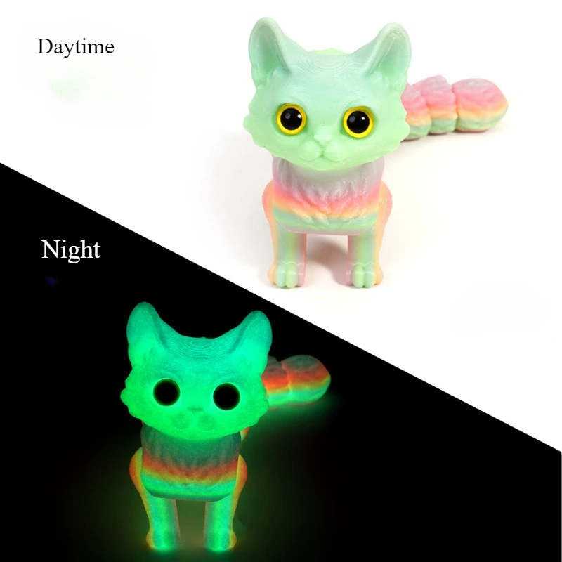 12/16cm 3D Printed Articulated Cute Cats Figurine Miniature Living Room Decor Car Desktop Home Decoration Accessories Kids Gifts - Image 5