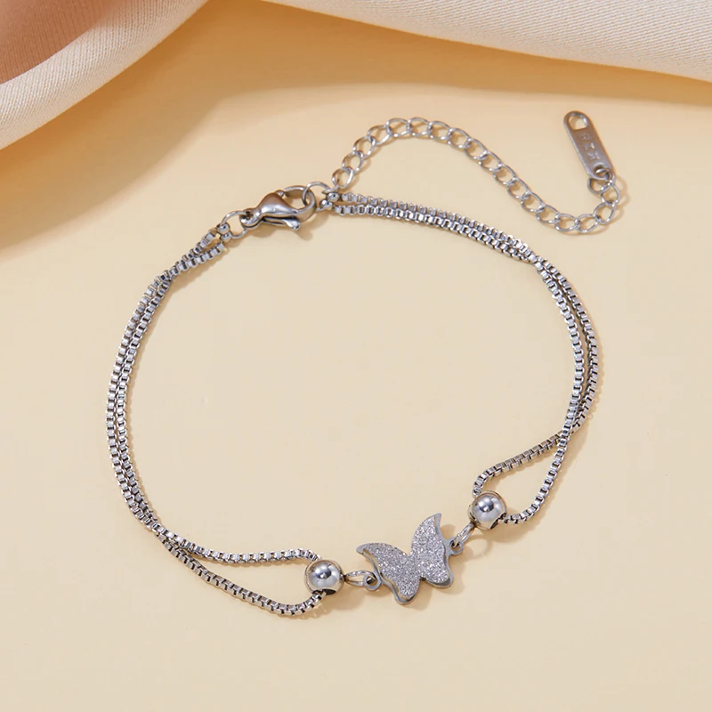 Stainless Steel Exquisite Elegant Compact Butterfly Bracelet Women's Fashion Romantic Classic Adjustable Party Birthday Gifts - Image 3