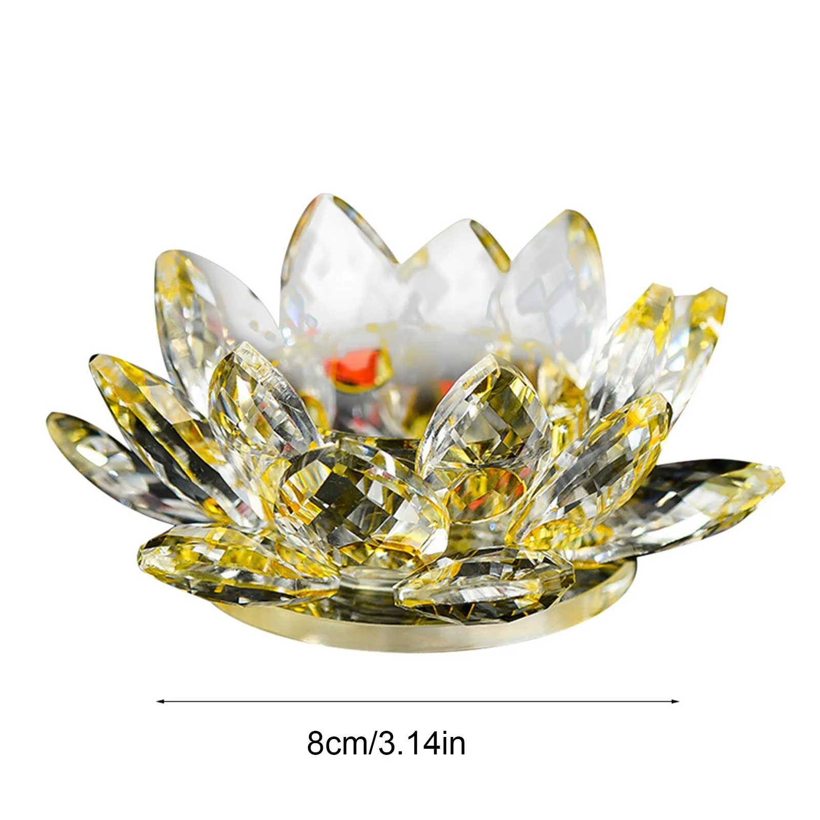 Crystal Lotus Flower Figurine Glass Rose Flower Car Ornament Birthday Party Wedding Decor Flower Buddhist Candlestick Holder - Image 6