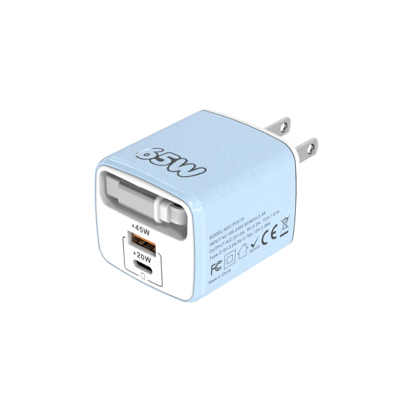 65W Fast Charger Micro USB 0.3m charging data cable US standard plug PD+USB multi-port fast charging head for iPhone Xiaomi - Image 2