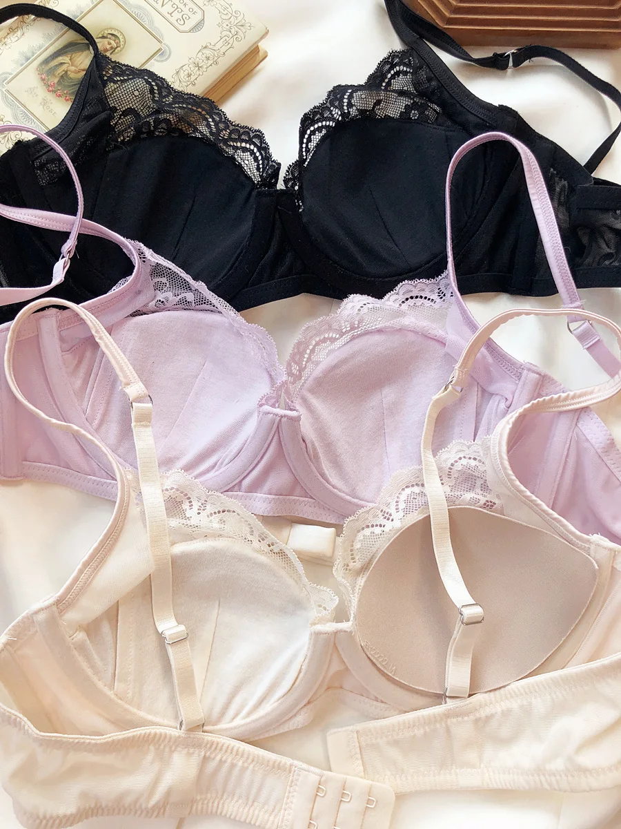 High Quality Satin Women Lingerie Set French Sexy Lace Push Up Bra Summer Thin Cup Comfort Intimates Underwear Bra Briefs Set - Image 2