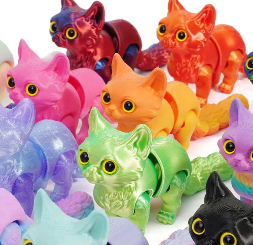 12/16cm 3D Printed Articulated Cute Cats Figurine Miniature Living Room Decor Car Desktop Home Decoration Accessories Kids Gifts - Image 6