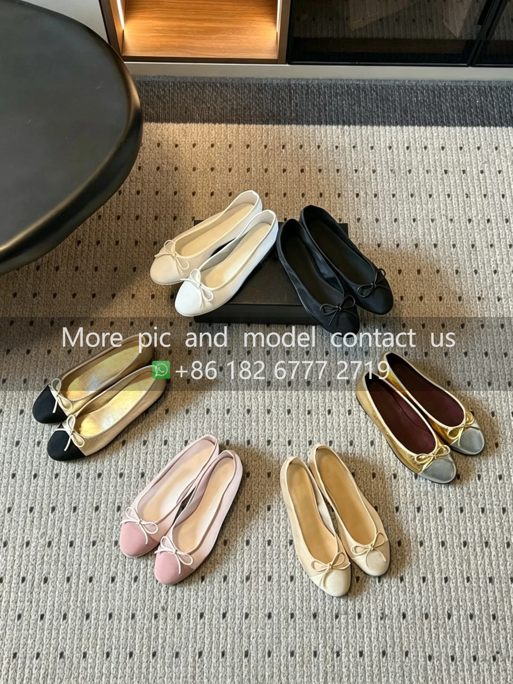 Mirror quality designer shoes women's casual shoes genuine leather Round Toe Bow Ballet Flat Shoes luxry slip-on shoes