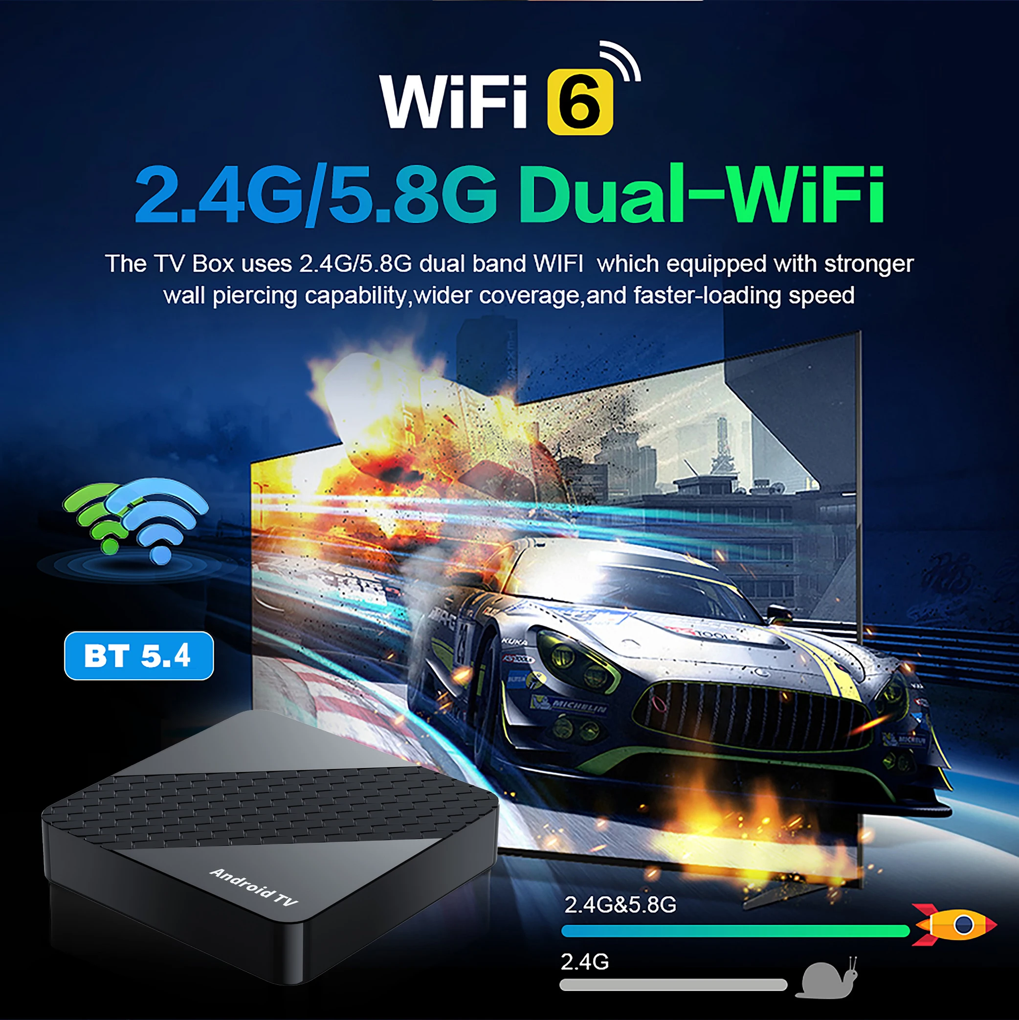 Android 16 Smart TV Box 128G 256G X10 RK3518 Support 2.4G 5G Dual Wifi6 BT5.4 Google Voice Assistant Netflix 4K 8K Media Player - Image 5