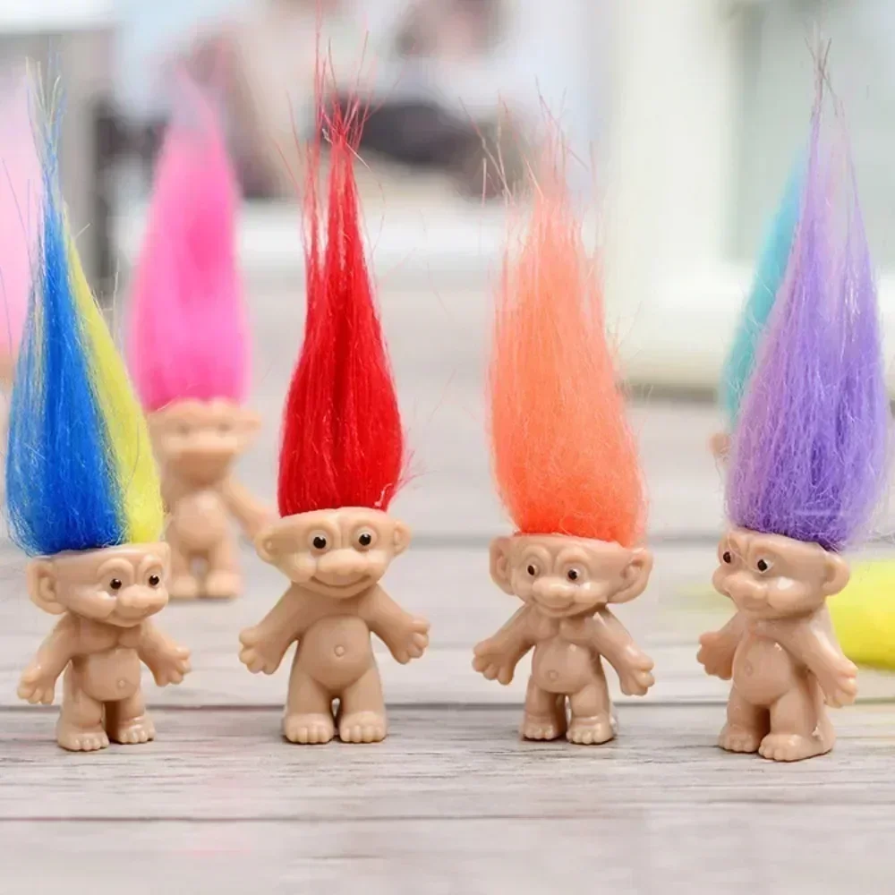 New Mini Troll Dolls Anime Action Figure Colorful Hair Family Members Models Collection Kids Toys for Home Decoration Gift - Image 2