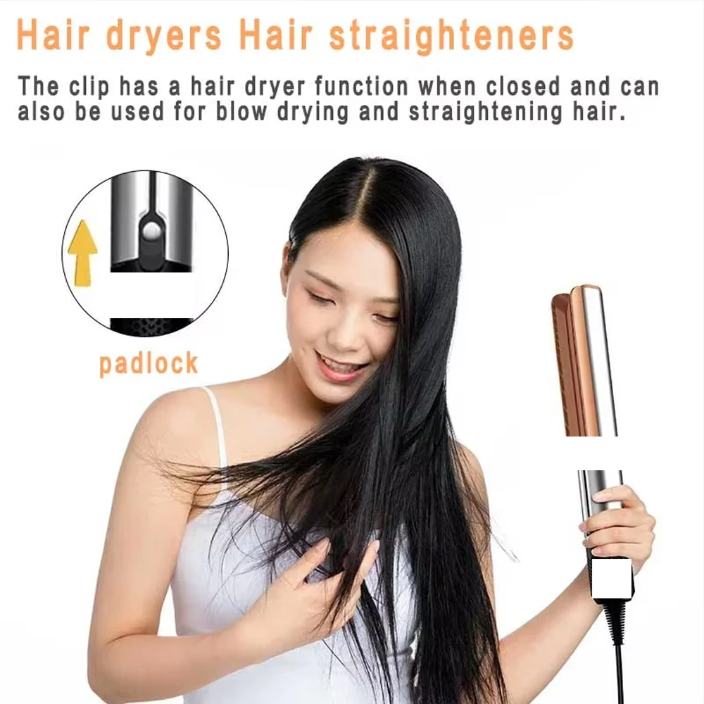Professional 2-in-1 Hair Dryer and Straightener Negative Ion Iron Long Lasting Styling Tool Wet and Dry Straightener - Image 2