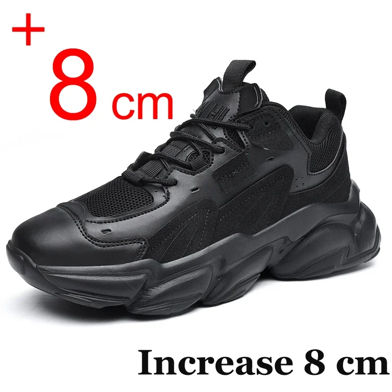 Men Sneakers Hidden Heels Elevator Shoes Plus Size 45 46 Heightening Shoes For Men Fashion Breathable 8cm 6cm Sports Taller Shoe - Image 2