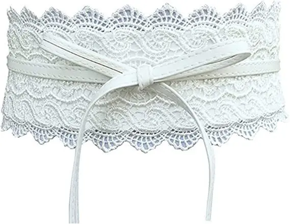 Boho Style Women Bow Lace Belt Wide Girdle Corset PU Leather Waist Belts Wedding Dress Skirt Decorative Waistband - Image 4