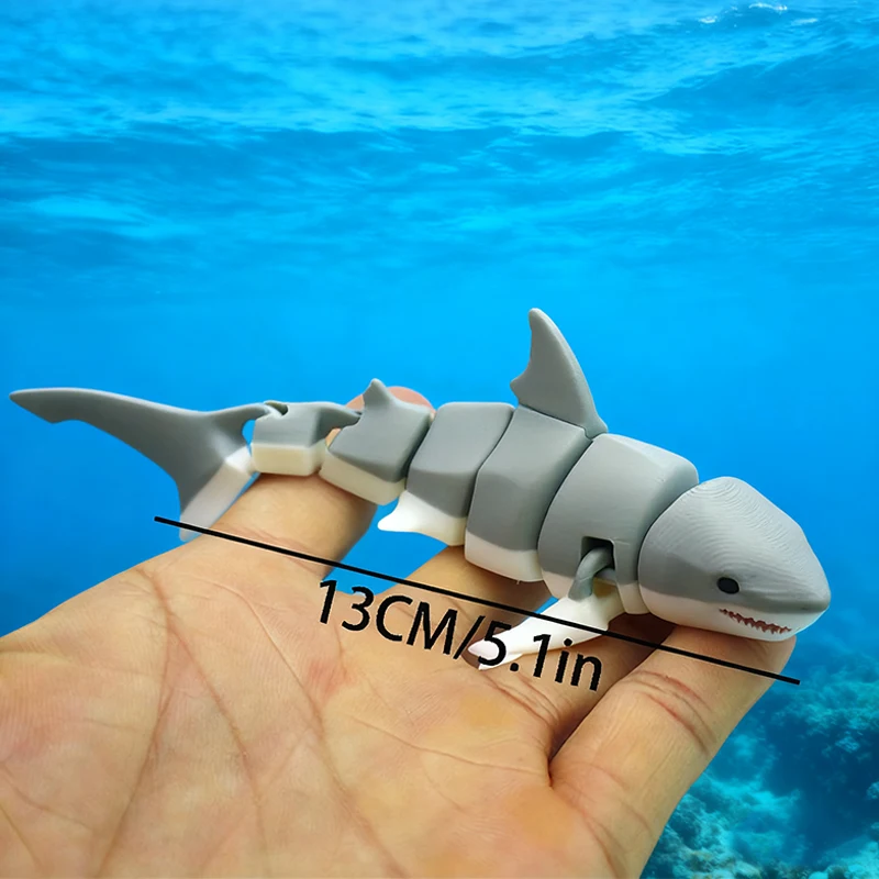 3D Printed Small Animal Joint Flexible Simulation Shark, Killer Whale Ornament Home Decoration Perfect Gift for Friends Family - Image 4