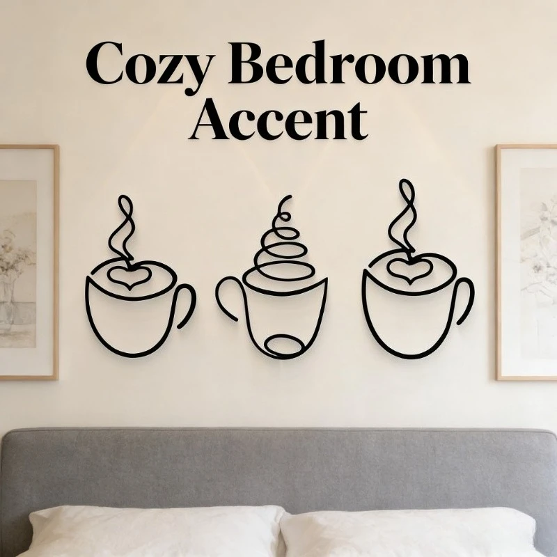 3PCS Wall Hanging Decor Coffee Themed Wall Hanging Art Creative Pendant European Style Living Room Home Cafe Interior Decoration - Image 3