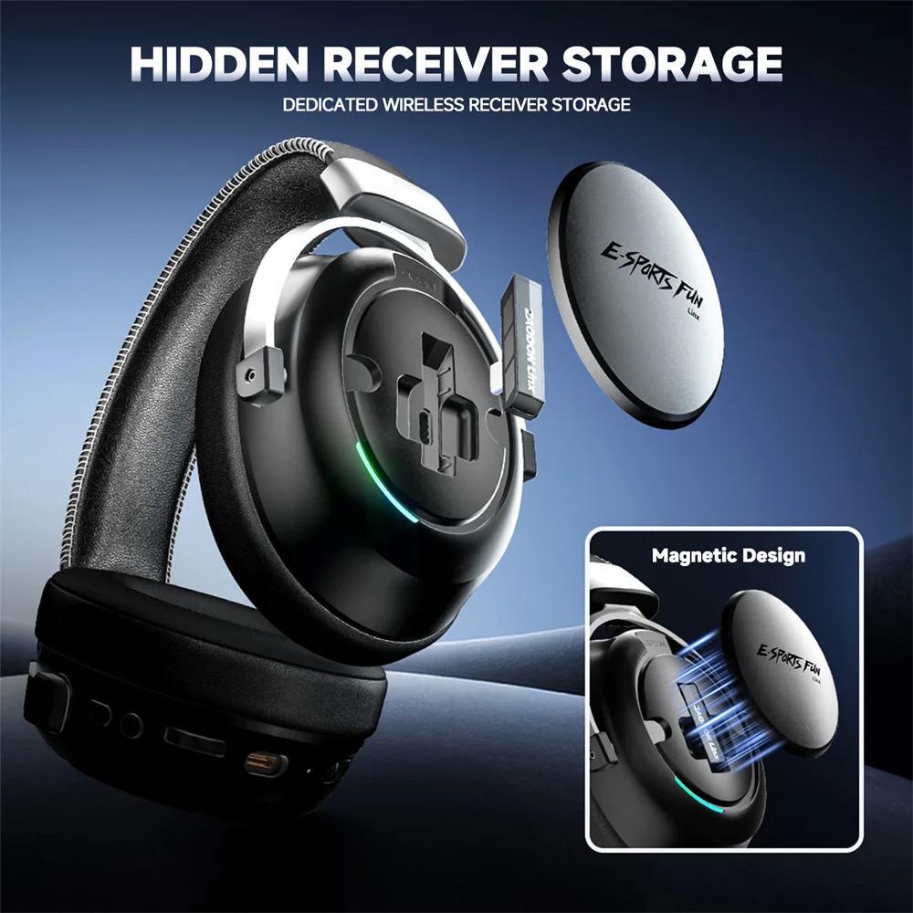 New Wireless Gaming Headphone,Bluetooth 6.0,53mm Titanium Drivers,7.1 Virtual Surround Sound,15ms Zero-Latency,for PC/PS5/Mobile - Image 2