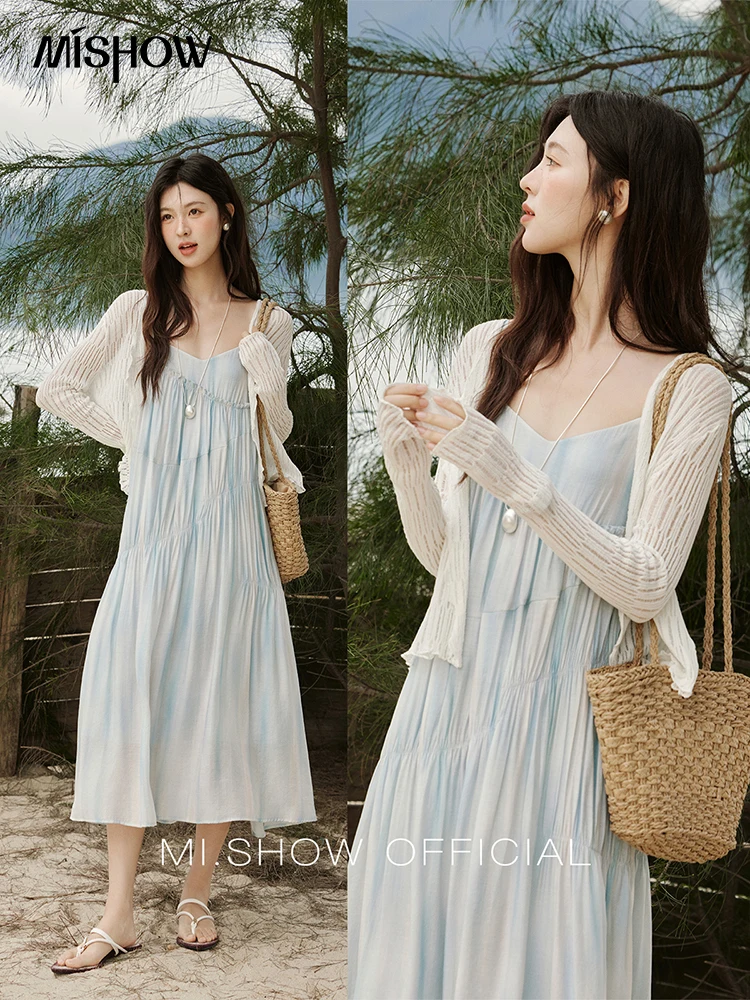 MISHOW Summer Holiday Camisole Dress for Women 2025 New Tie Dye Slim Sleeveless Seaside Long Dresses Female Fashion MXE12L2118 - Image 5