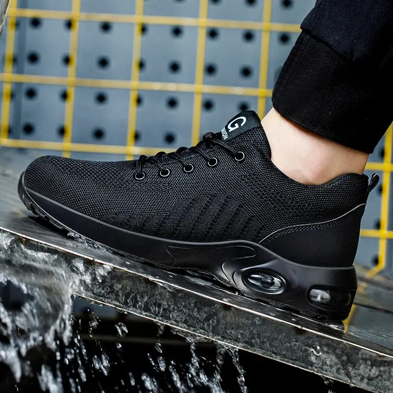 Air Cushion Work Safety Shoes For Men Women Breathable Work Sneakers Steel Toe Shoes Anti-puncture Safety Protective Shoe - Image 4