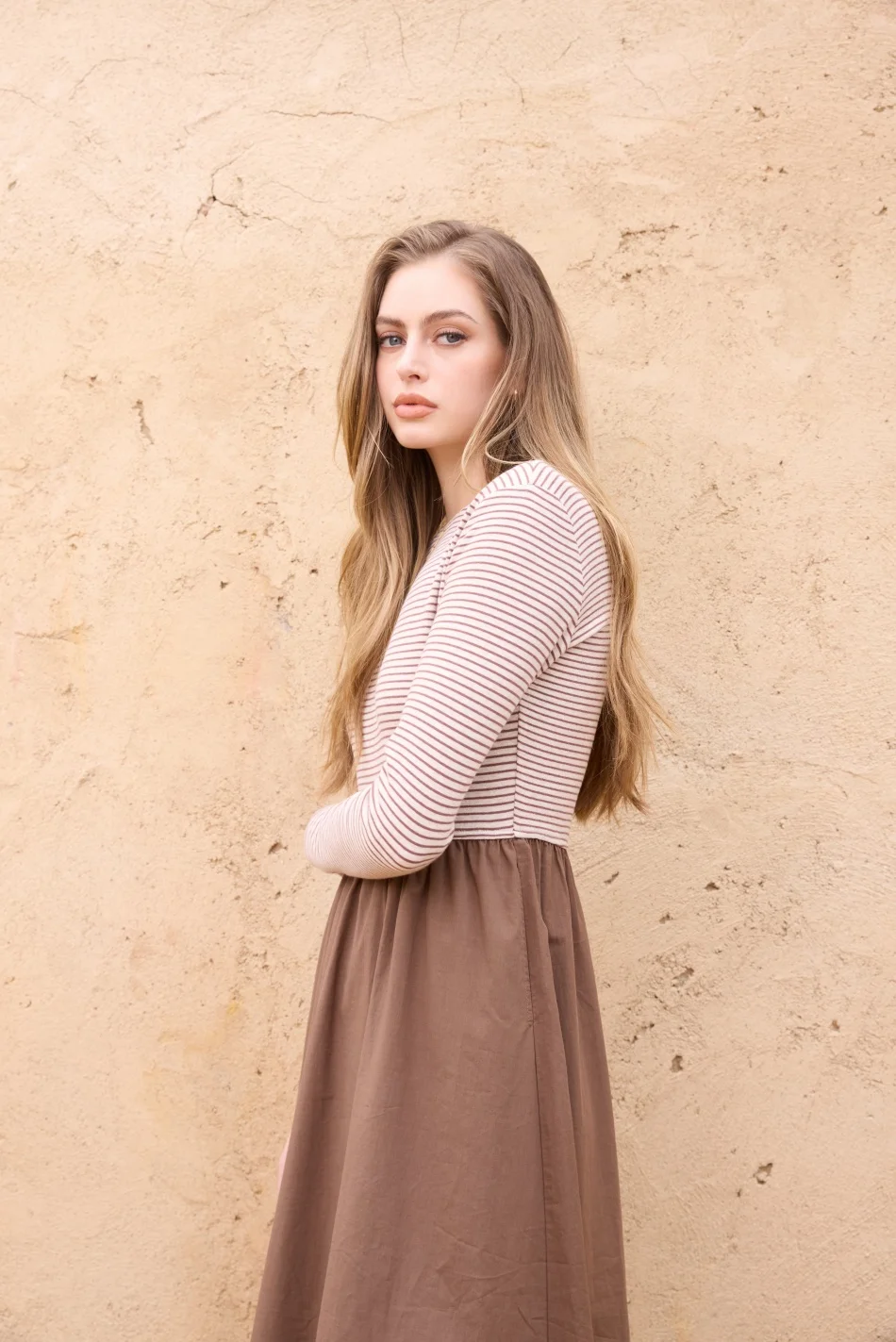 AS SS26 striped patchwork dress comfortable woman clothes - Image 5