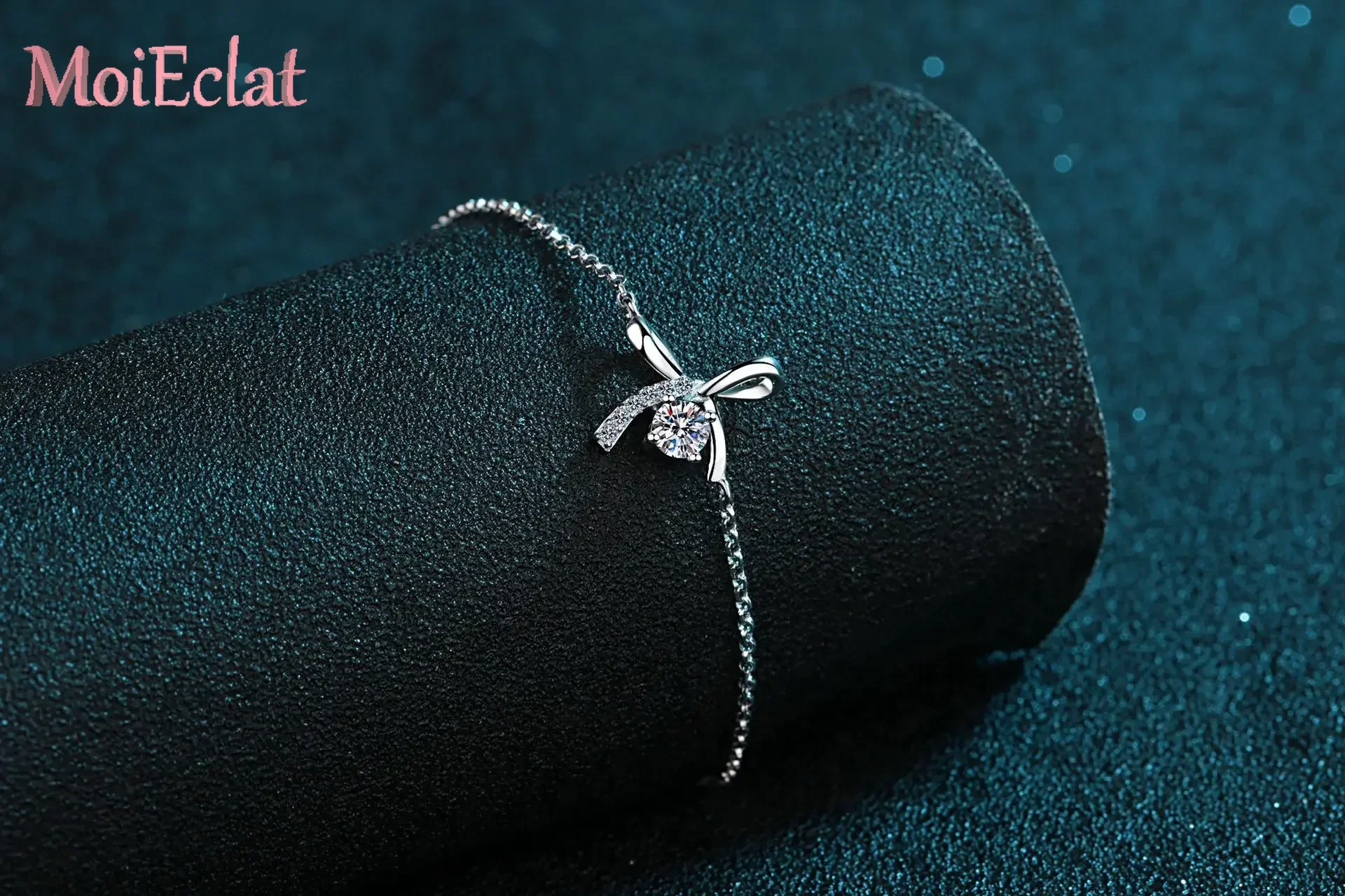 0.3 Carat Bowknot Moissanite Bracelet Free Adjustment, Platinum PT950 Fashionable Bangle Female Jewelry Luxury Wedding Gift - Image 5