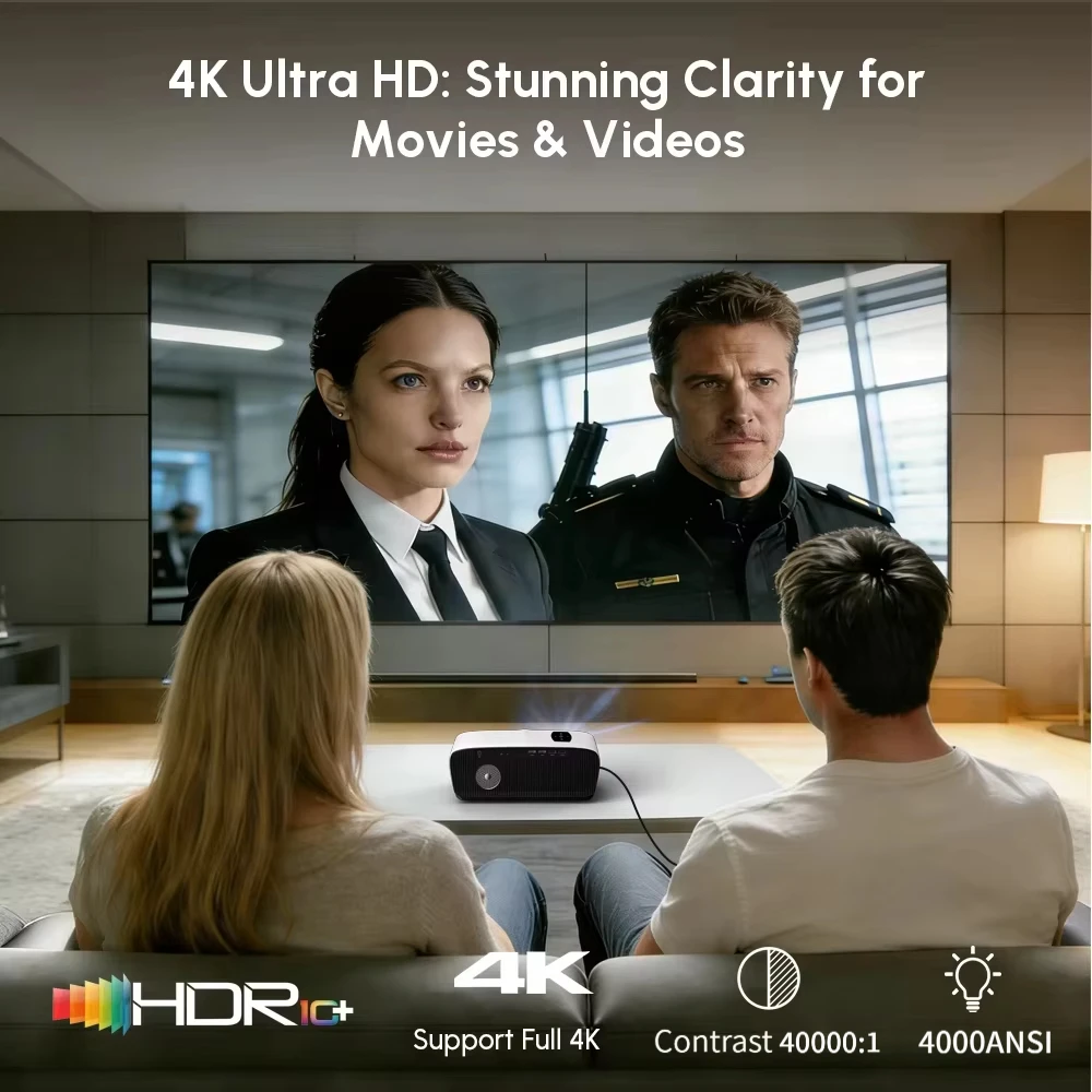 new 4k projector Auto Focus Daylight Projector 2.4+5G wifi bluetooth TOF Dust-proof movie video Android 14 Google TV projectors - Image 2