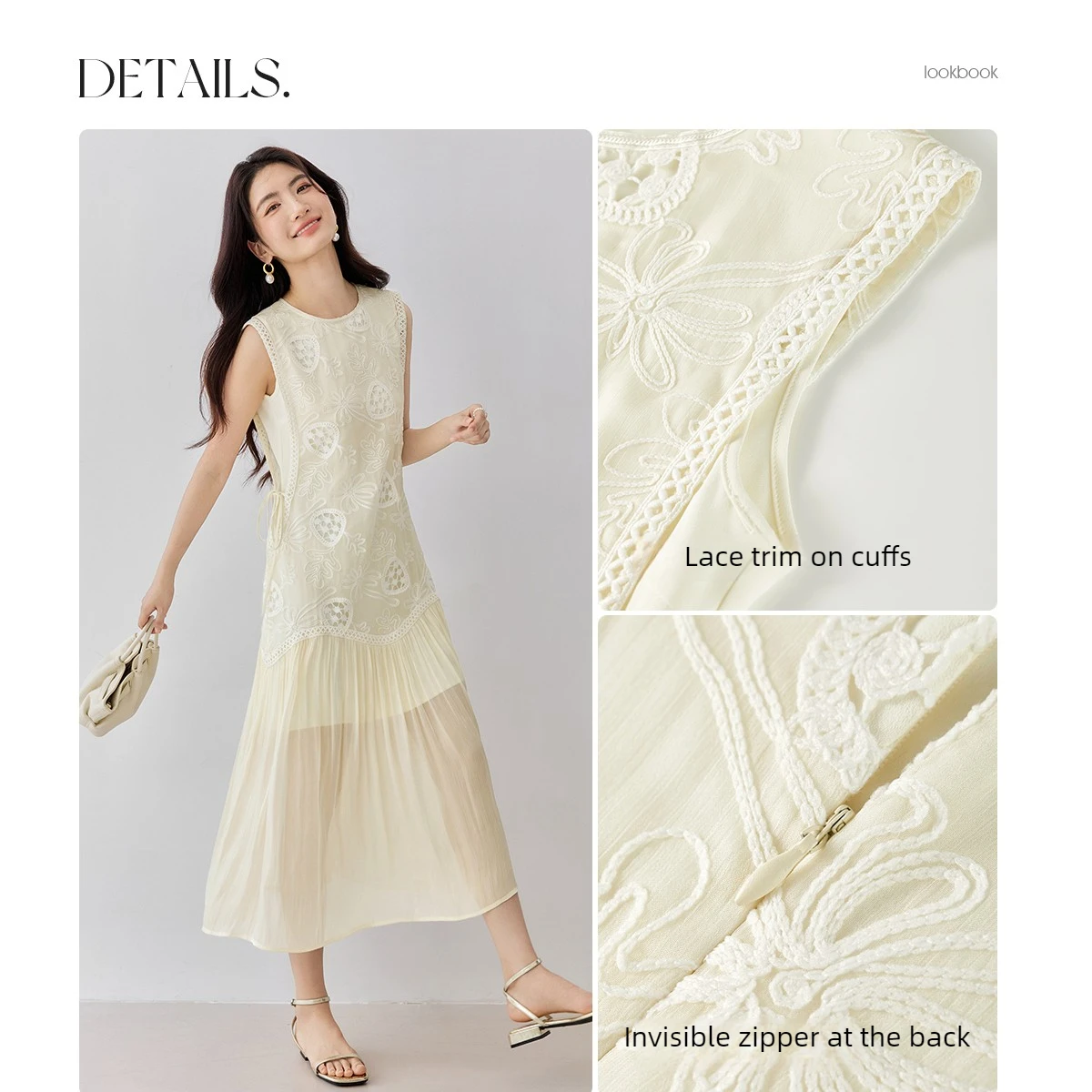 SENTUBILA Women's Floral Embroidery Dress 2026 Summer Sundress Elegant Short Sleeveless Resort Dresses Woman Clothes Q52LO16 - Image 3