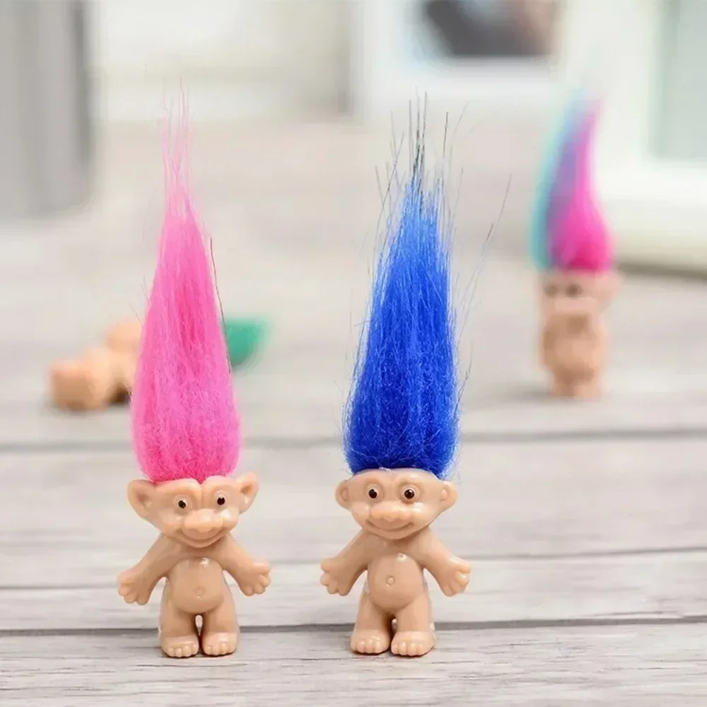 New Mini Troll Dolls Anime Action Figure Colorful Hair Family Members Models Collection Kids Toys for Home Decoration Gift - Image 3