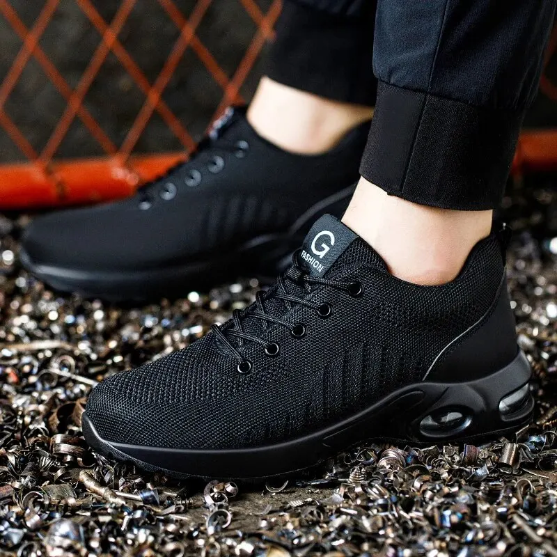 Air Cushion Work Safety Shoes For Men Women Breathable Work Sneakers Steel Toe Shoes Anti-puncture Safety Protective Shoe - Image 2