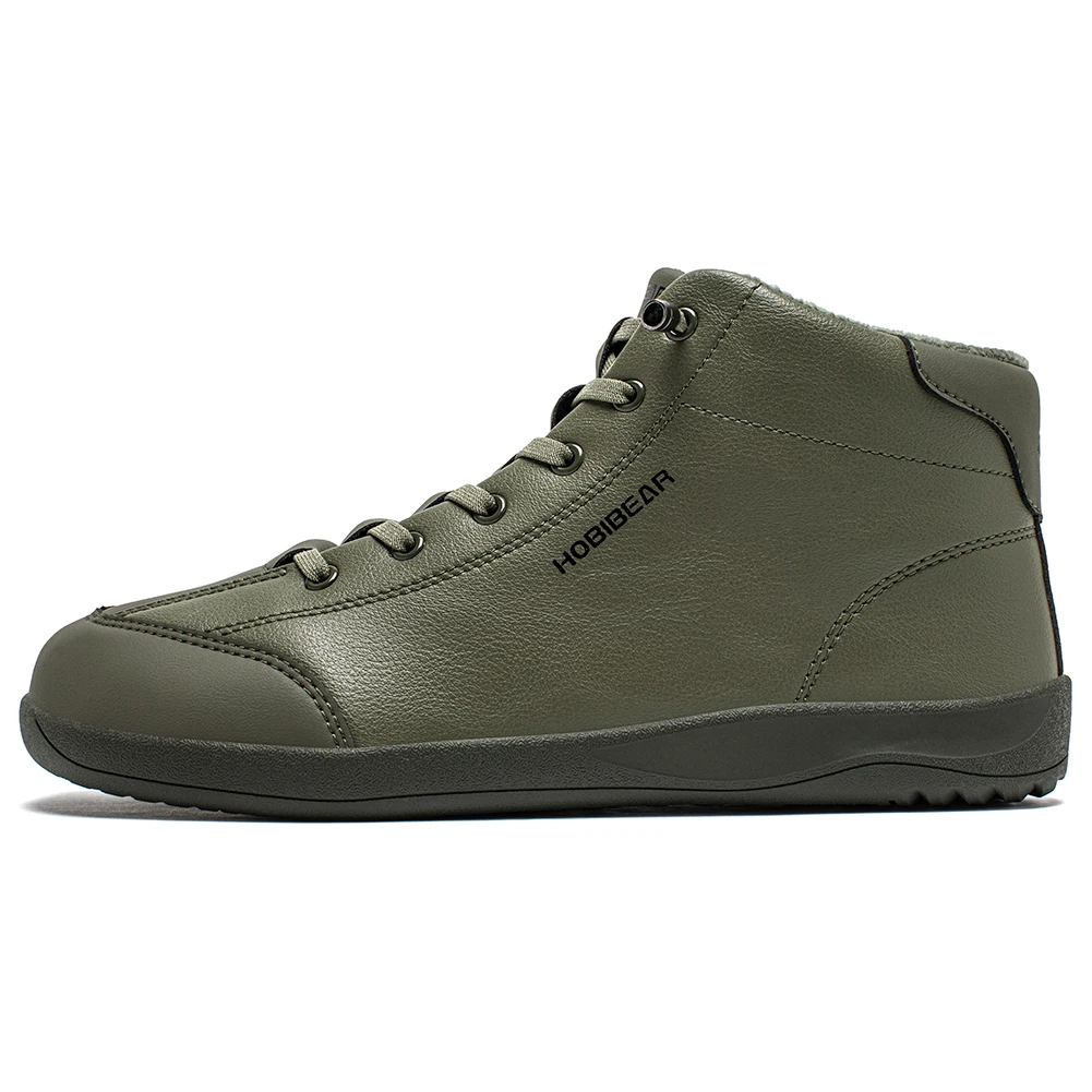 HOBIBEAR Unisex Mid-Top Barefoot Boots Wide Width Minimalist Faux Fur Lined Ankle Shoes Zero-Drop Artificial Leather Sneakers - Image 4
