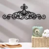 Metal Wall Decor, Traditional Metal Scroll Wall Art Decor, Rustic Iron Wall Medallion Black Metal Scroll Iron Wall Plaque