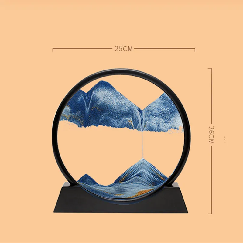 12 Inch 3D Moving Sand Art Picture Round Glass Ocean Sandscape Hourglass Quicksand Craft Flowing Sand Painting Home Decor - Image 6