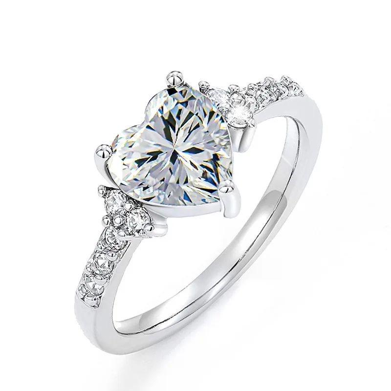 New Charming Heart Purple Cubic Zirconia Rings for Women Romantic Wedding Ceremony Party Bridal Accessory Trendy Jewelry - Image 6
