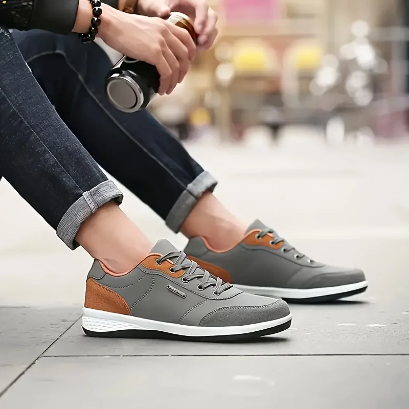 YRZL Men Shoes Spring Autumn Waterproof Walking Sneakers Leisure Male Leather Sports Shoes Non-Slip Footwear Tennis for Men - Image 5