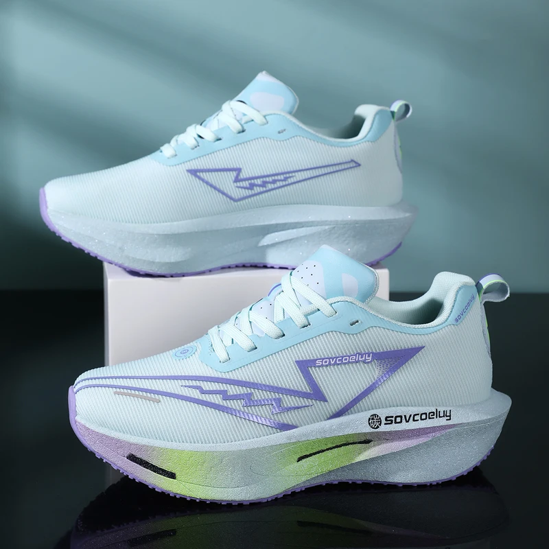 Running Shoes Carbon Board Speciality Marathon Men Sports Breathable Lightweight Women's Comfortable Athletic Nonskid Sneakers - Image 3
