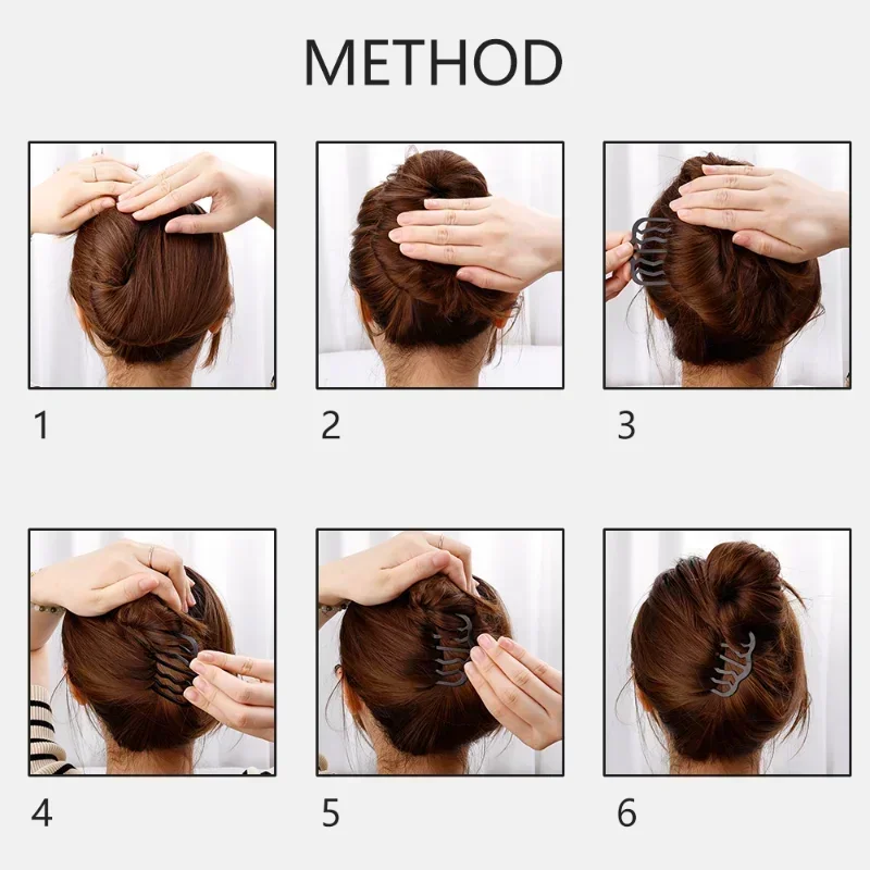 New Metal Black Hair Fork Clip Women Hair Pin Combs Messy Bun Hair Pin Clip Hair Side Combs Updo Hair Sticks Hair Styling Tool - Image 6
