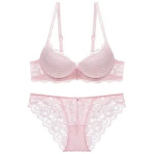 Sweet Mesh Lace Flower Bra Bowknot Low Waist Bra Panties Set Lingerie Intimates Push Up Bra Women Women