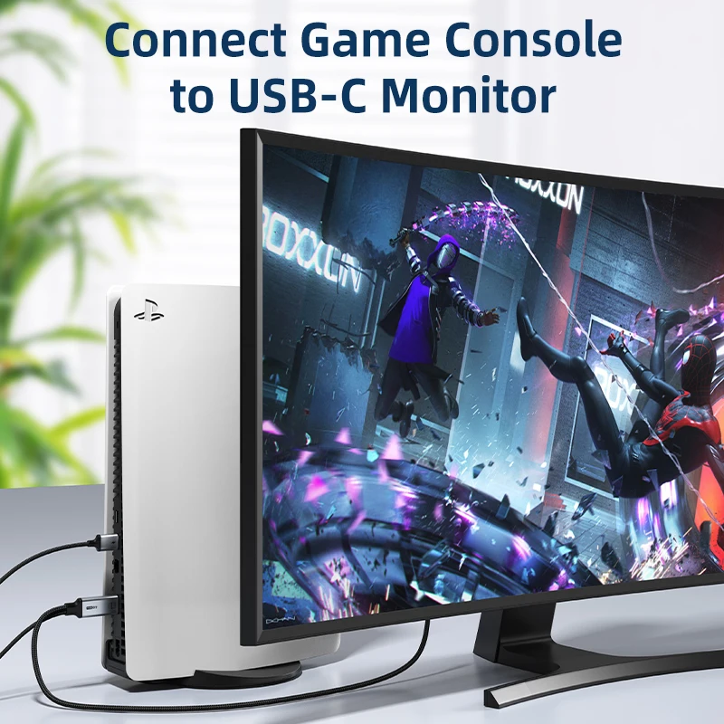 CABLETIME HDMI to USB C Cable Stable Signal 4K60Hz for Switch Nintendo PS3/4/5 With USB Power Game Console to USB C Monitor - Image 4