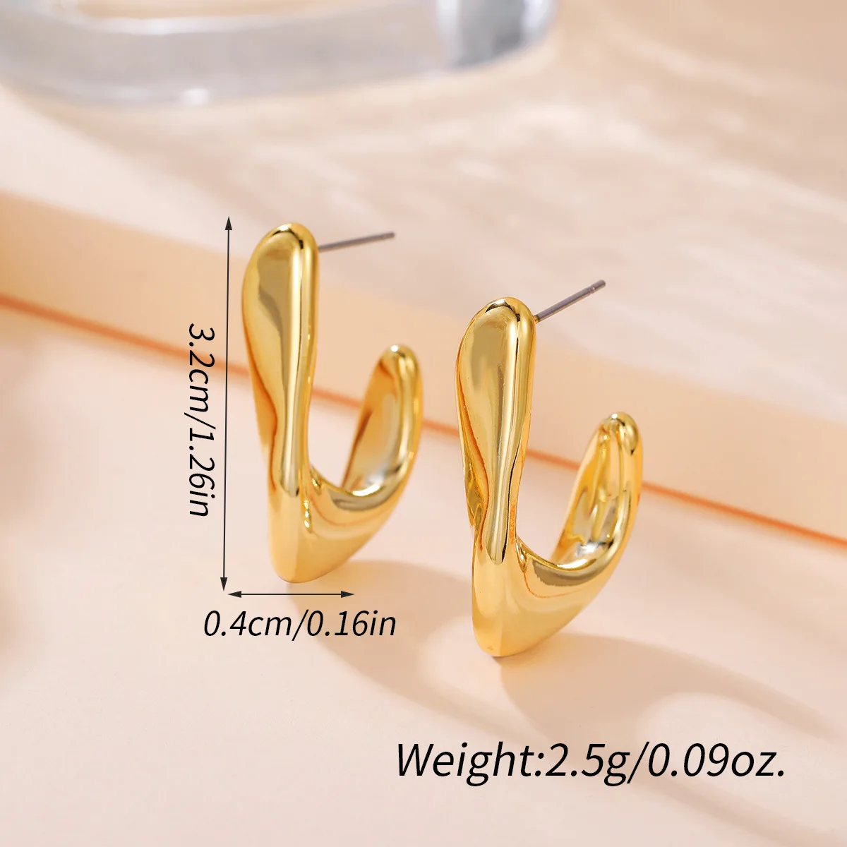Retro Twist Metal Drop Earrings for Women European Irregular Geometry C Shape Water Droplet Dangle Earrings Party Jewelry Gift - Image 6