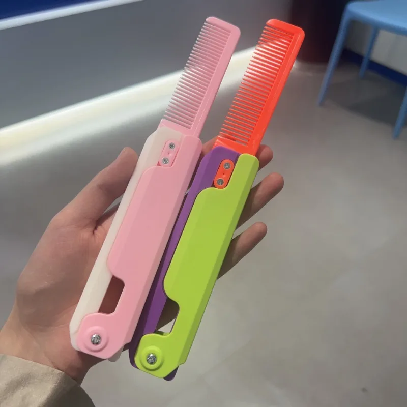 3D Gravity Straight Comb Small Radish Knife Comb Cute Stress Relief Fidget Toys Travel Out Portable Cute Model Butterfly Comb - Image 2