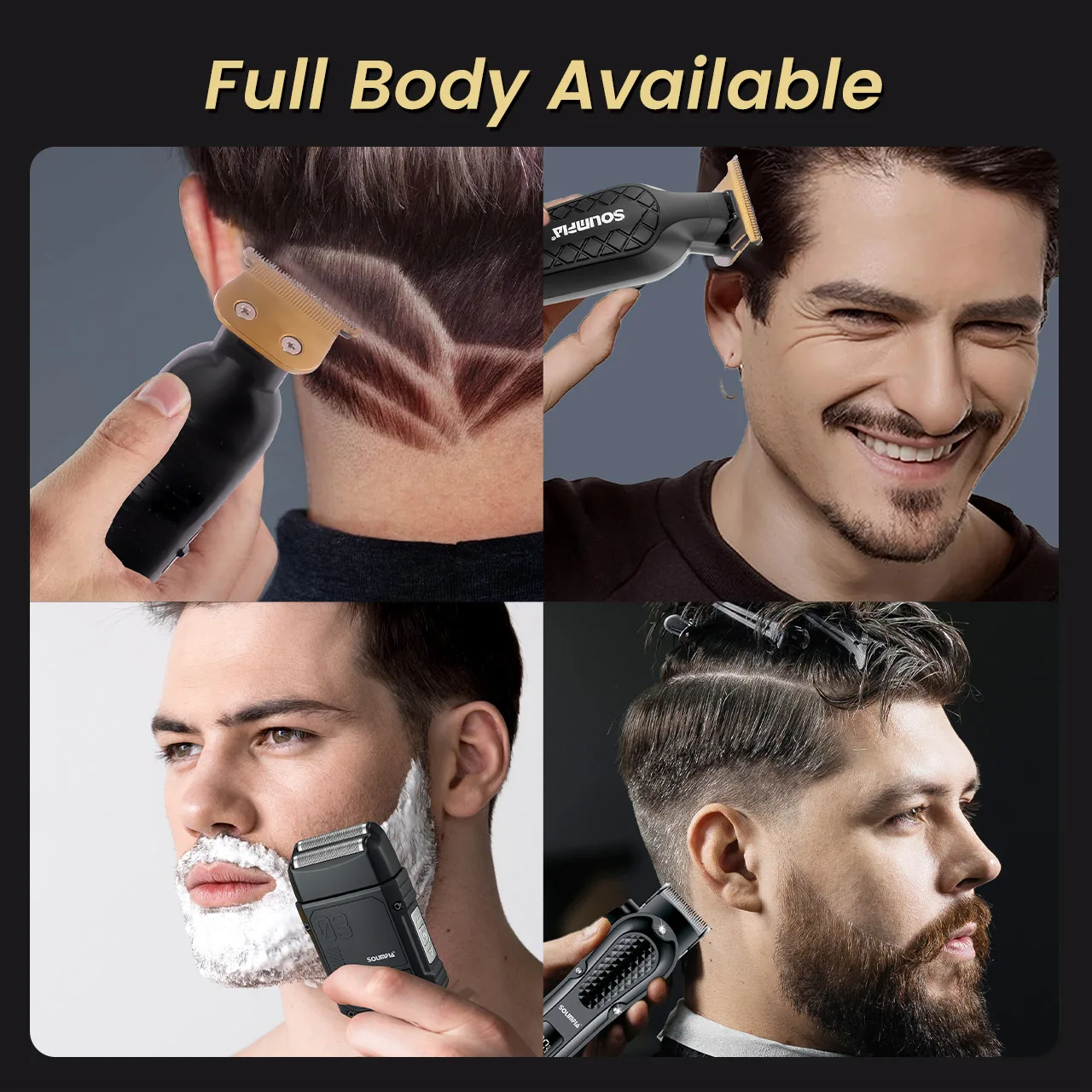 Solimpia Professional Hair Clipper 3-piece Set for Men Rechargeable Cordless Barber Clippers for Wet/Dry Hair Cutting - Image 6