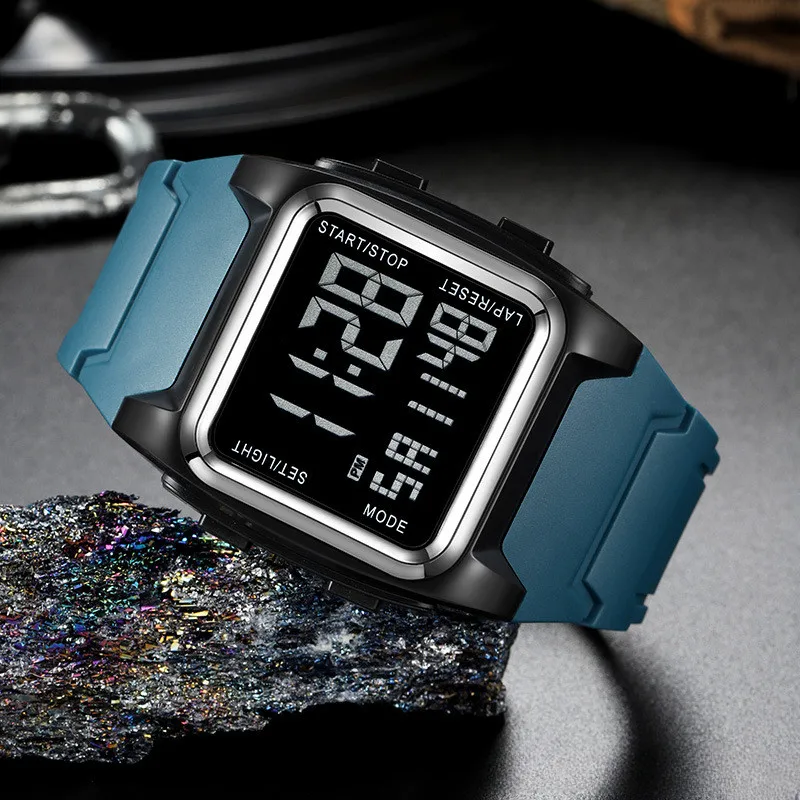 Electronic watch, outdoor sports square multi-function luminous student electronic watch - Image 2