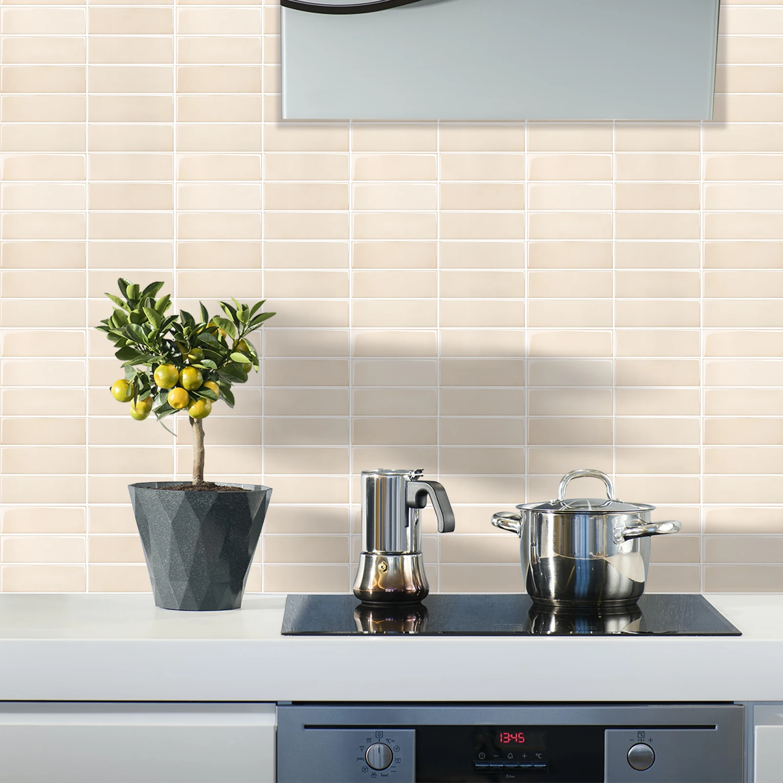 4pcs/pack 3D Wall Sticker Self-adhesive Oil-proof Waterproof Vinyl Wallpaper, Decorative Wall Tiles for Kitchen & Bathroom - Image 2
