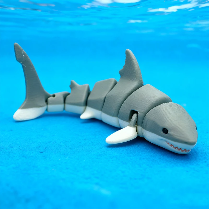 3D Printed Small Animal Joint Flexible Simulation Shark, Killer Whale Ornament Home Decoration Perfect Gift for Friends Family - Image 2